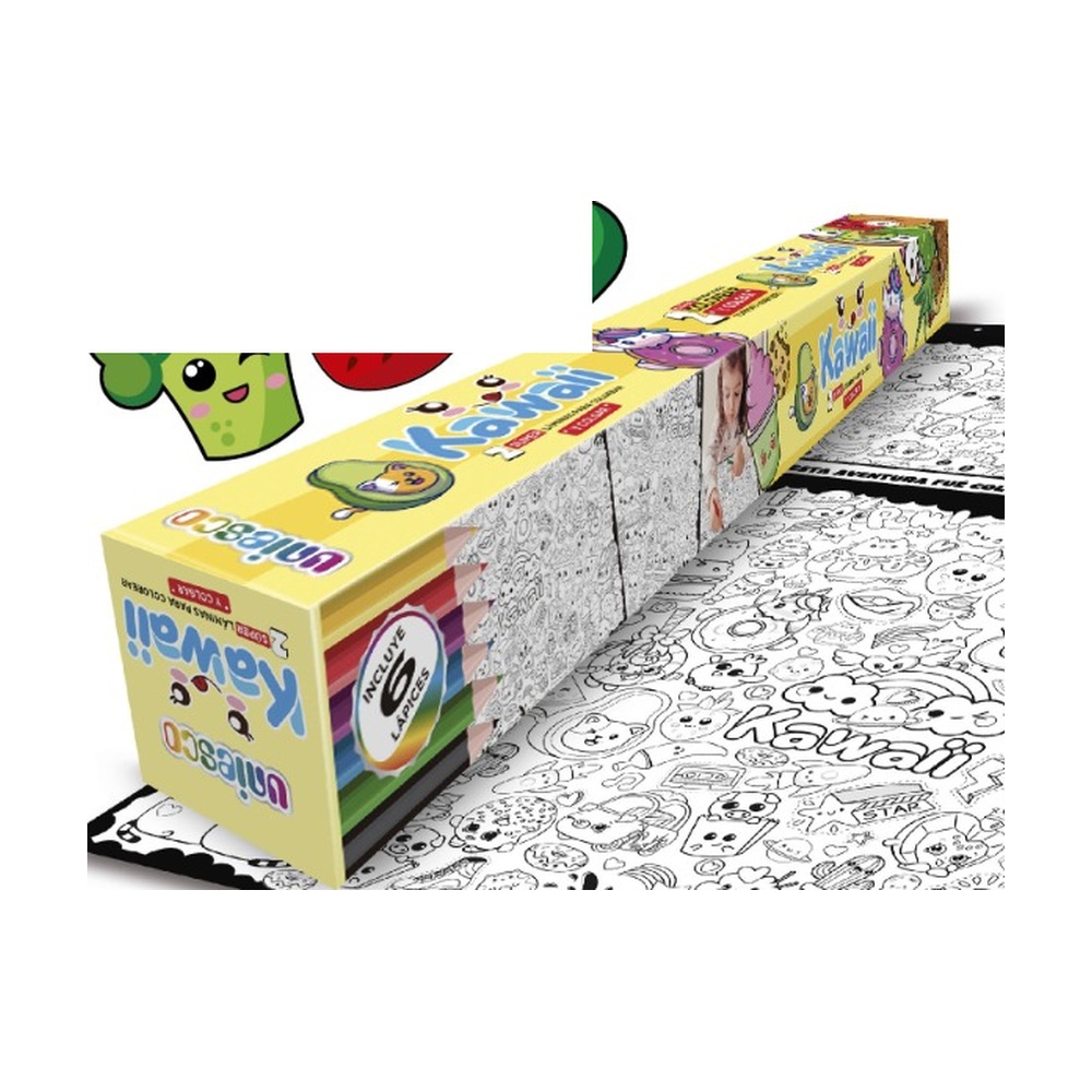 2 Láminas Para Colorear 70x50 Kawaii – Uniesco