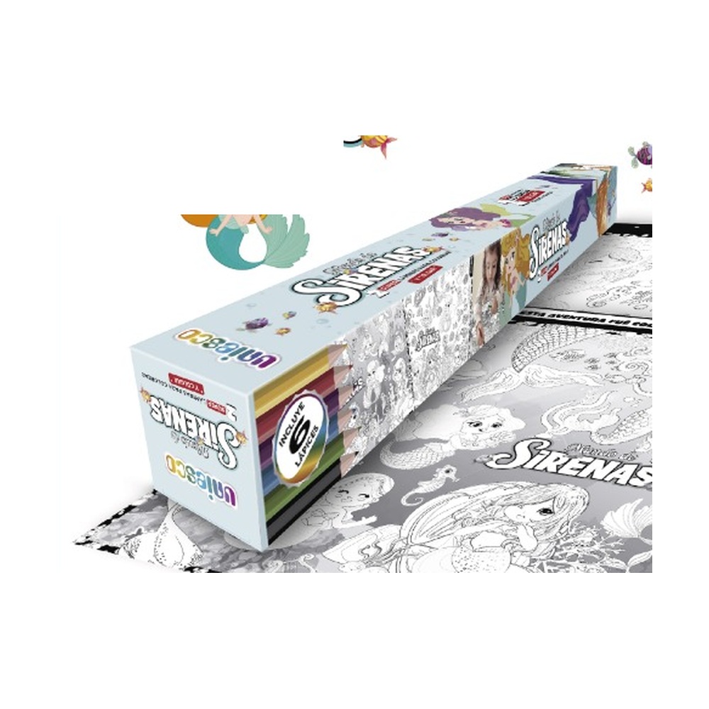 2 Láminas Para Colorear 70x50 Mundo De Sirenas – Uniesco