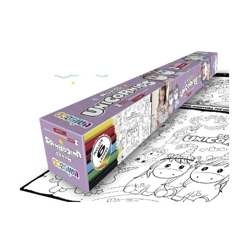 2 Láminas Para Colorear 70x50 Mundo Unicornios – Uniesco