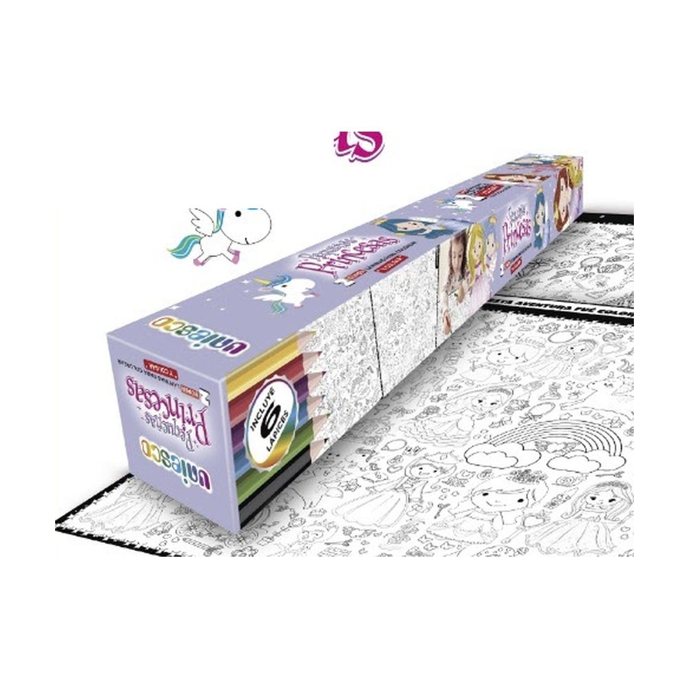 2 Láminas Para Colorear 70x50 Pequeñas Princesas – Uniesco