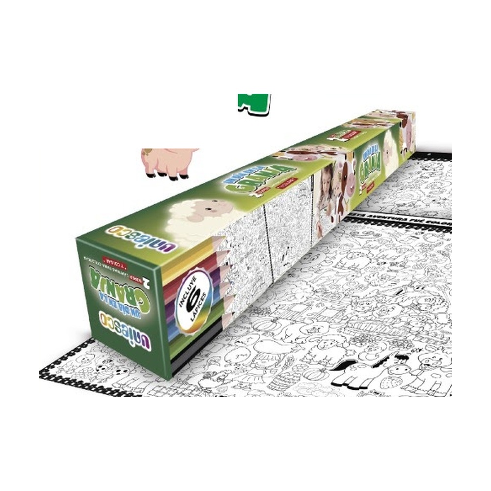 2 Láminas Para Colorear 70x50 Un Día En La Granja – Uniesco