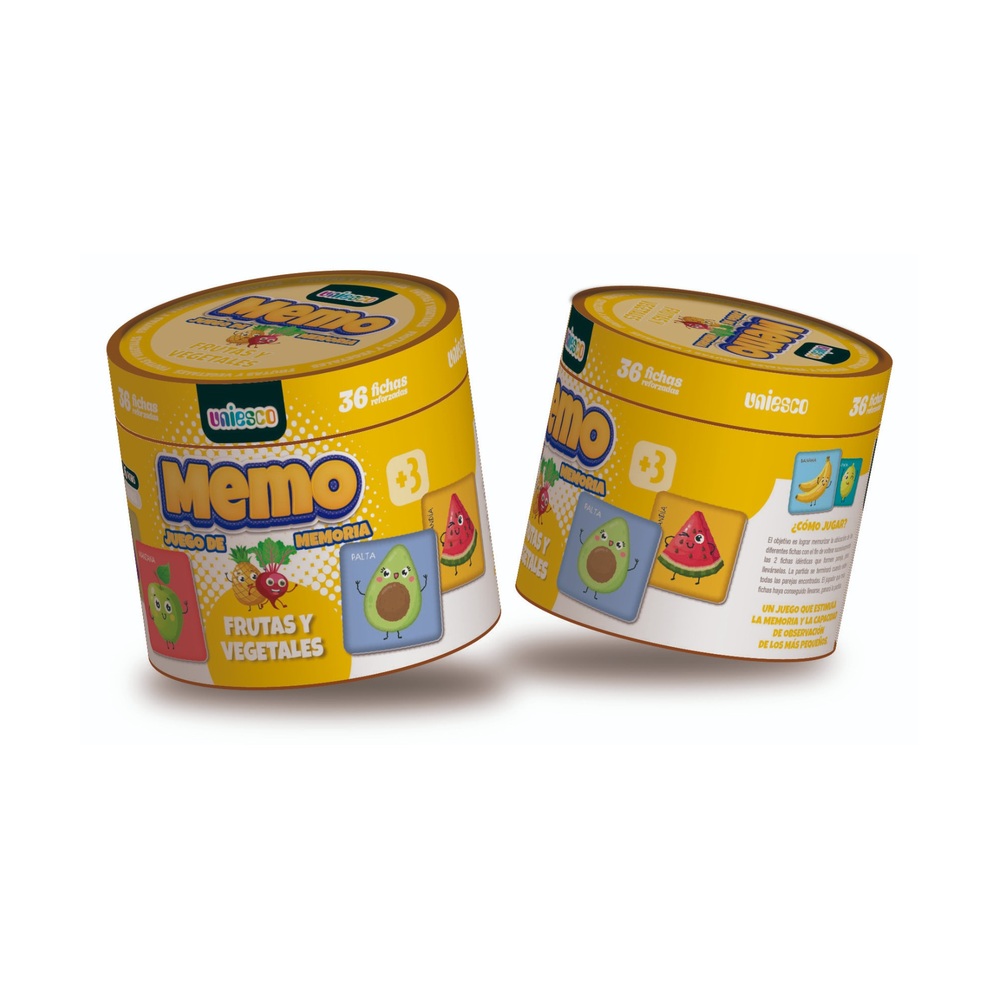Memo Frutas Y Vegetales 36 Fichas – Uniesco