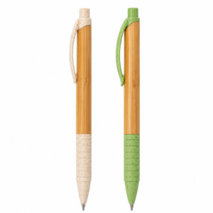 Bolígrafo Retráctil Kolding Bamboo Detalles Eco Plástico