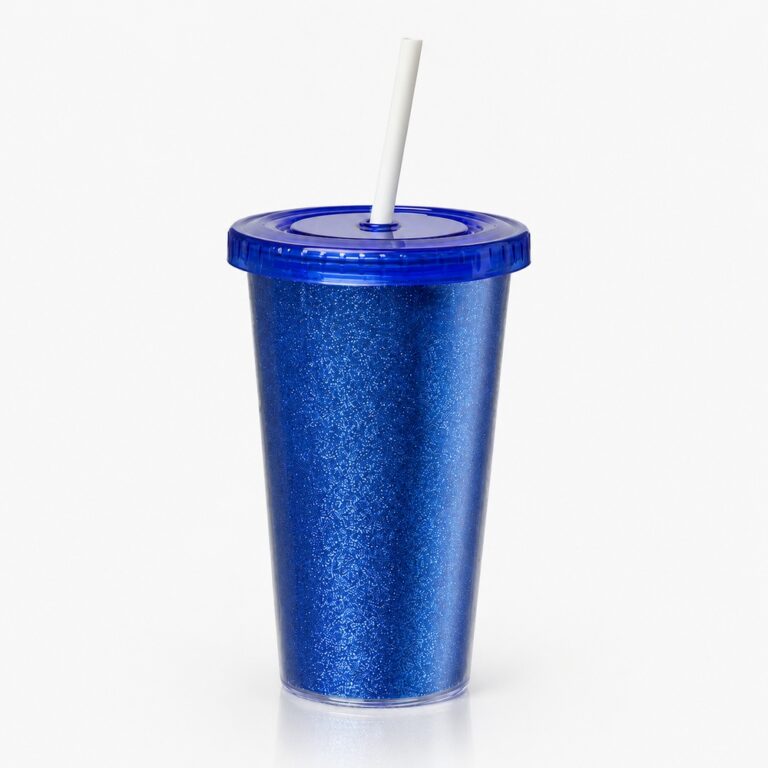 Vaso Térmico Star 500cc doble capa glitter azul
