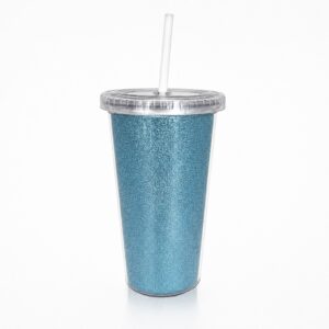 Vaso Térmico Star 500cc doble capa glitter celeste