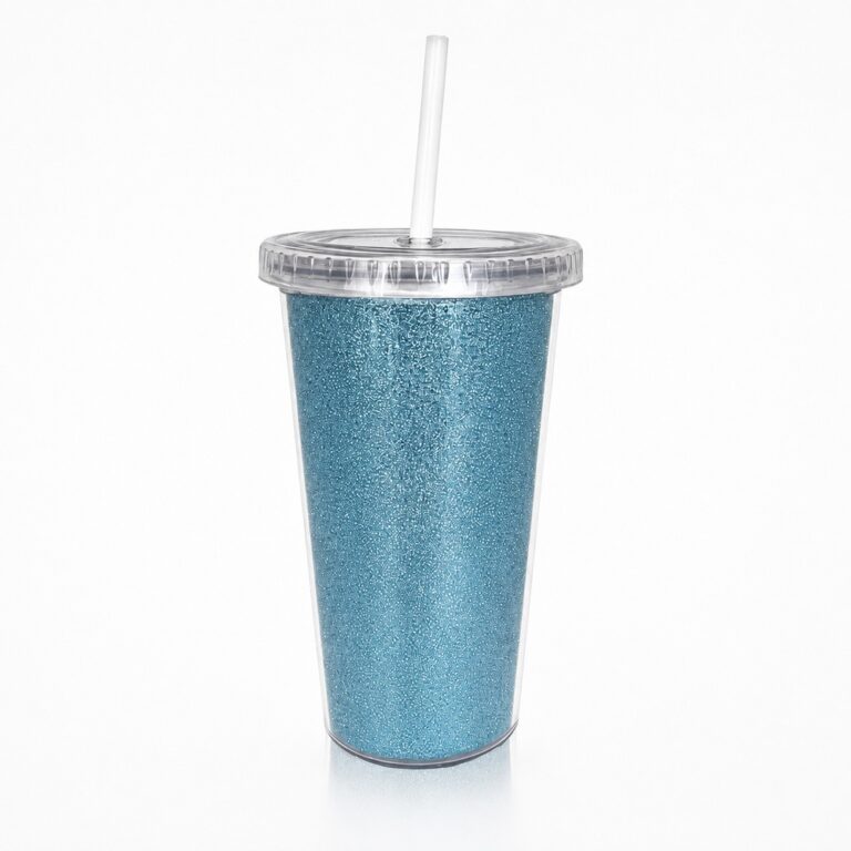 Vaso Térmico Star 500cc doble capa glitter celeste