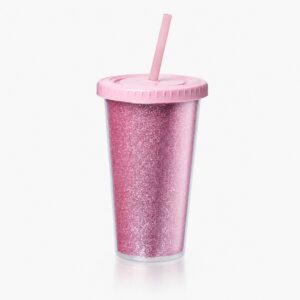 Vaso Térmico Star 500cc doble capa glitter rosa