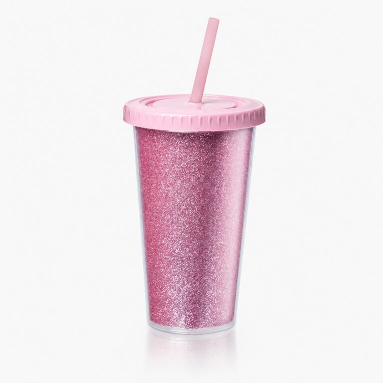 Vaso Térmico Star 500cc doble capa glitter rosa