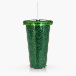 Vaso Térmico Star 500cc doble capa glitter verde