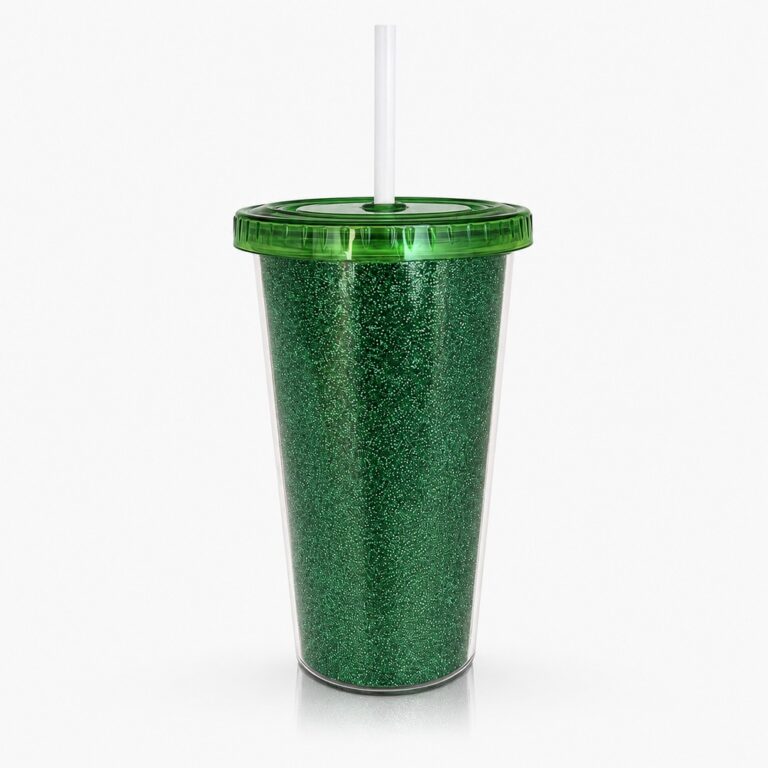 Vaso Térmico Star 500cc doble capa glitter verde