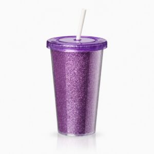 Vaso Térmico Star 500cc doble capa glitter violeta