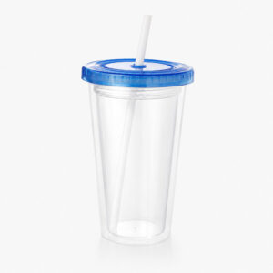 Vaso Térmico Star 500cc transparente con tapa azul