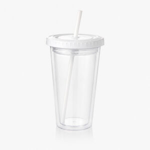 Vaso Térmico Star 500cc transparente con tapa blanca