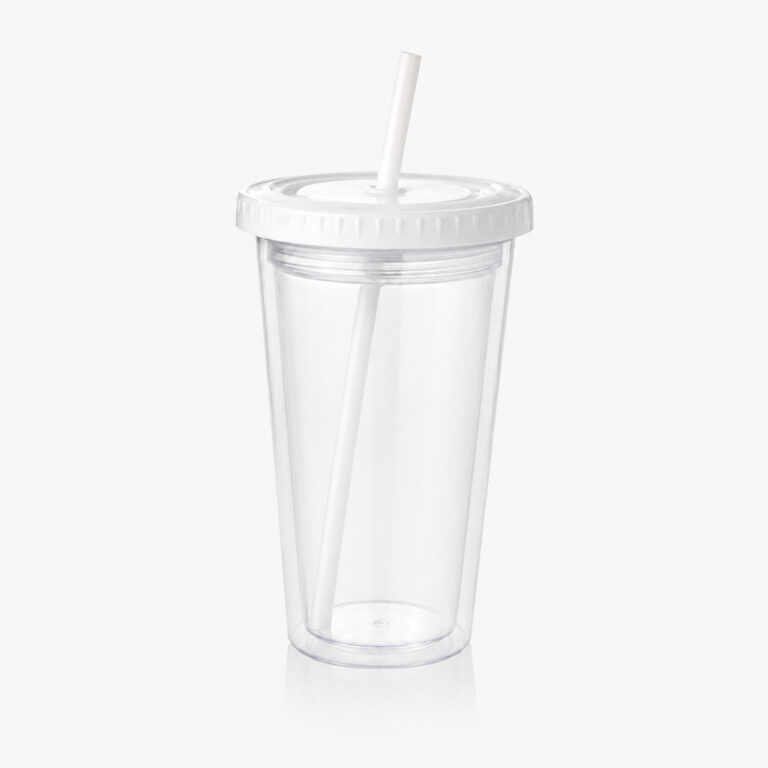 Vaso Térmico Star 500cc transparente con tapa blanca