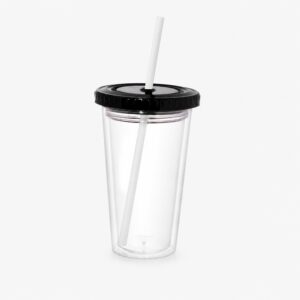 Vaso Térmico Star 500cc transparente con tapa negra