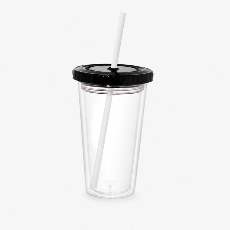 Vaso Térmico Star 500cc transparente con tapa negra