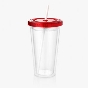 Vaso Térmico Star 500cc transparente con tapa roja