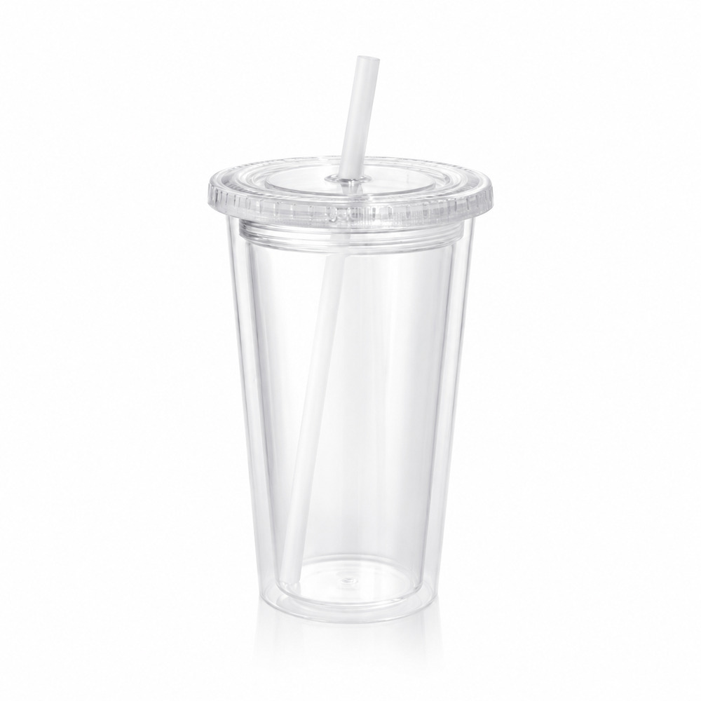 Vaso Térmico Star 500cc transparente con tapa trasnparente