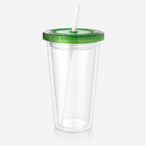 Vaso Térmico Star 500cc transparente con tapa verde