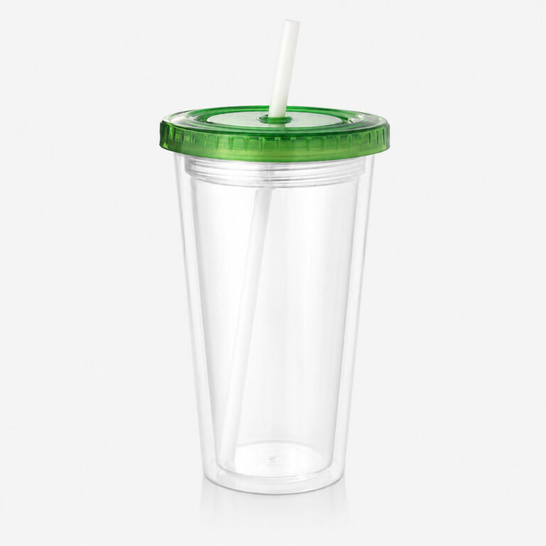 Vaso Térmico Star 500cc transparente con tapa verde