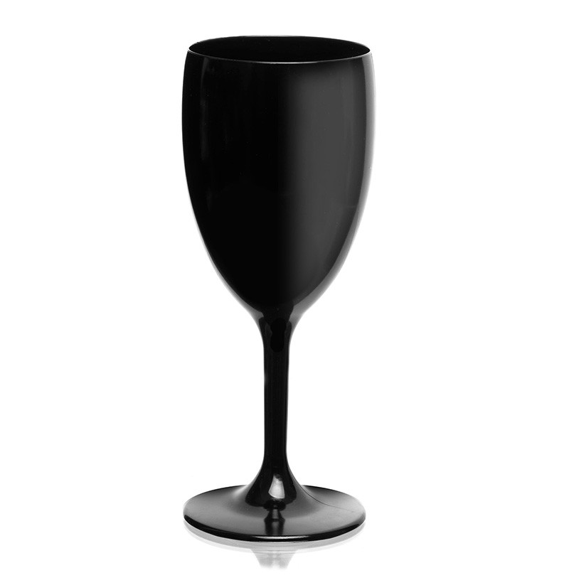 Copa para Vino y Agua 400 cc Negra Irrompible