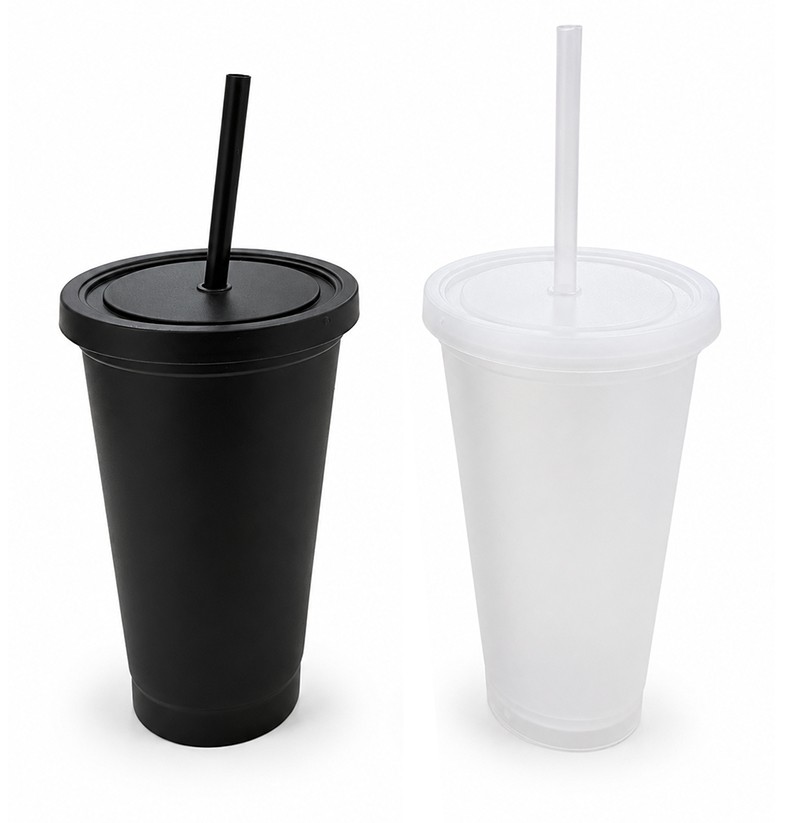 Vaso Alto 460 ml con Tapa y Sorbete
