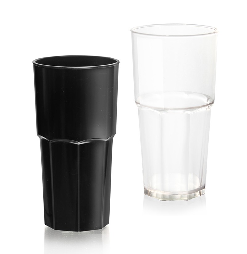 Vaso Facetado 400 cc Negro