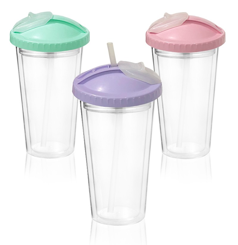 Vaso Térmico 500 cc con Tapa de Color y Sorbete Rebatible